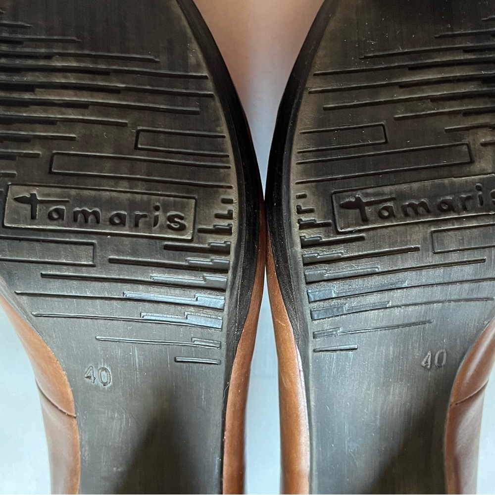 Tamaris Celine Classic Leather Pumps in Cognac women’s sz 40 Made in Germany EUC - Picture 11 of 14